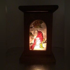 Illuminating Stained Glass Bird Candle Box VINTAGE  Night Light (Adult)